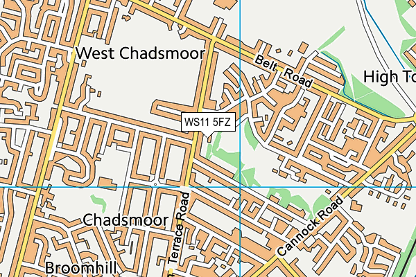 WS11 5FZ map - OS VectorMap District (Ordnance Survey)