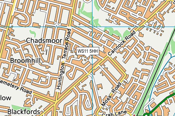WS11 5HH map - OS VectorMap District (Ordnance Survey)