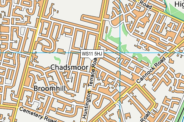 WS11 5HJ map - OS VectorMap District (Ordnance Survey)