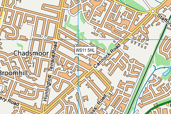 WS11 5HL map - OS VectorMap District (Ordnance Survey)