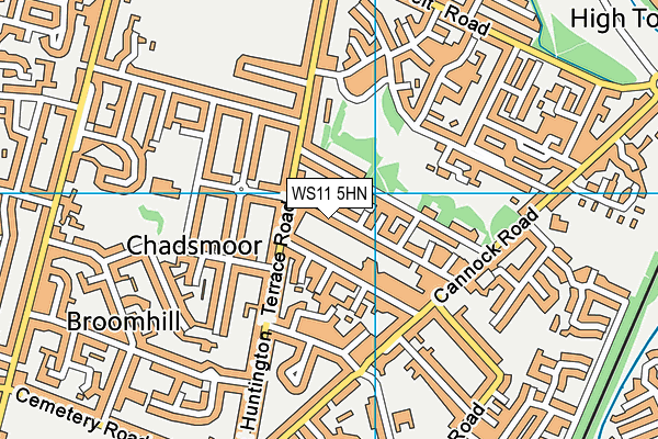 WS11 5HN map - OS VectorMap District (Ordnance Survey)