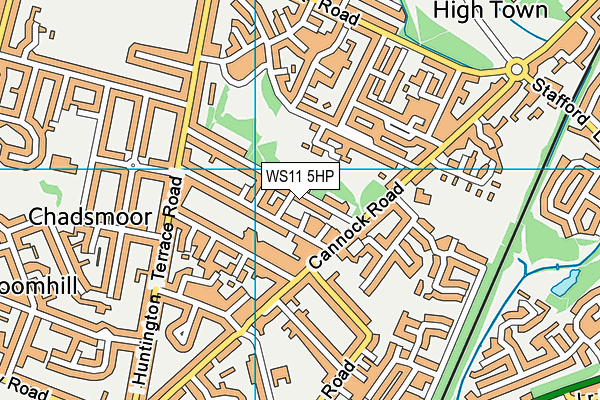 WS11 5HP map - OS VectorMap District (Ordnance Survey)