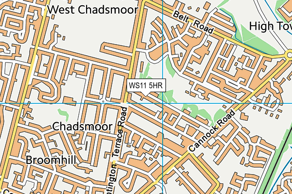WS11 5HR map - OS VectorMap District (Ordnance Survey)