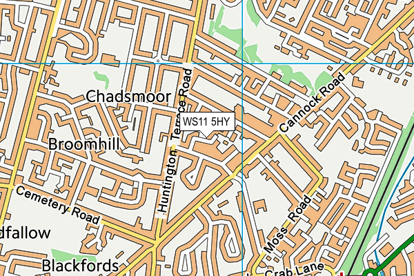 WS11 5HY map - OS VectorMap District (Ordnance Survey)