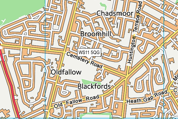 WS11 5QG map - OS VectorMap District (Ordnance Survey)