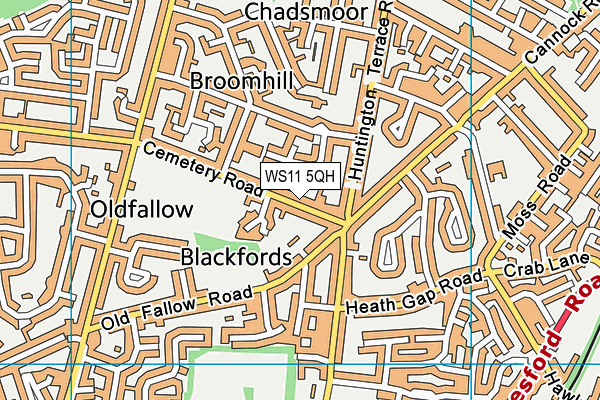 WS11 5QH map - OS VectorMap District (Ordnance Survey)