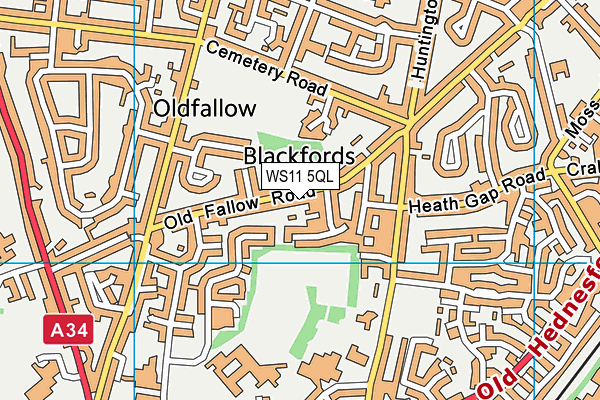 WS11 5QL map - OS VectorMap District (Ordnance Survey)