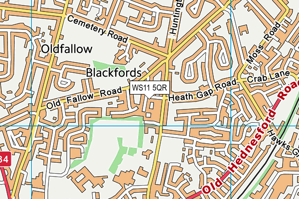 WS11 5QR map - OS VectorMap District (Ordnance Survey)