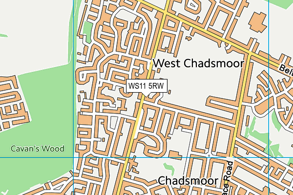 Cannock Sports Stadium (Closed) map (WS11 5RW) - OS VectorMap District (Ordnance Survey)