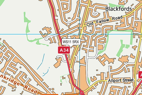 WS11 5RX map - OS VectorMap District (Ordnance Survey)