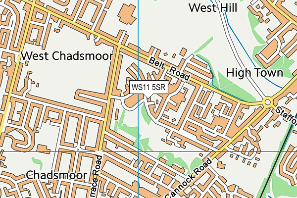 WS11 5SR map - OS VectorMap District (Ordnance Survey)