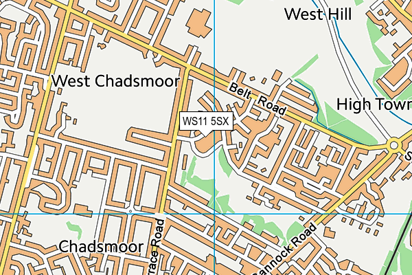 WS11 5SX map - OS VectorMap District (Ordnance Survey)