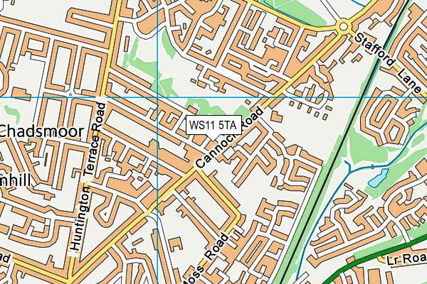 WS11 5TA map - OS VectorMap District (Ordnance Survey)