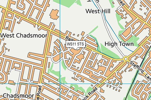WS11 5TS map - OS VectorMap District (Ordnance Survey)