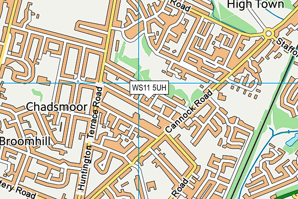 WS11 5UH map - OS VectorMap District (Ordnance Survey)