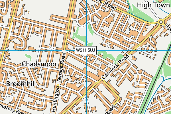 WS11 5UJ map - OS VectorMap District (Ordnance Survey)