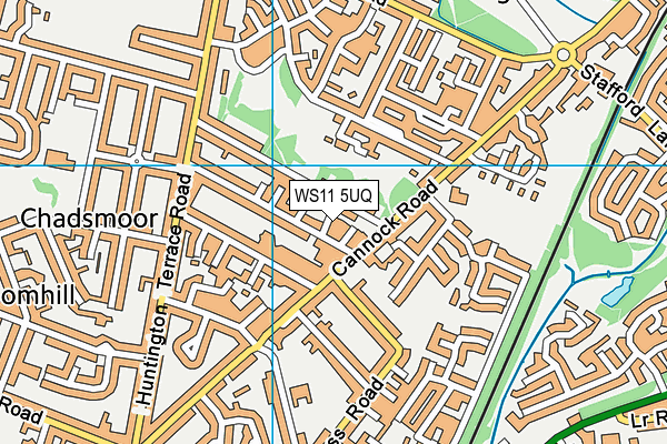 WS11 5UQ map - OS VectorMap District (Ordnance Survey)