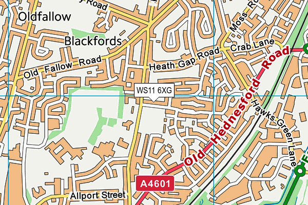 WS11 6XG map - OS VectorMap District (Ordnance Survey)
