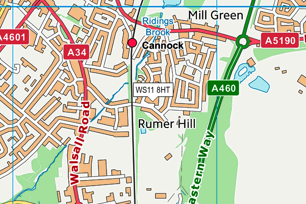 WS11 8HT map - OS VectorMap District (Ordnance Survey)