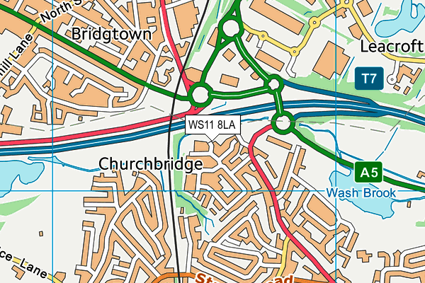 WS11 8LA map - OS VectorMap District (Ordnance Survey)