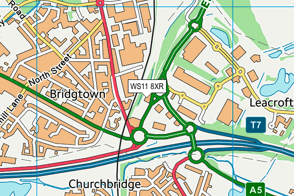 WS11 8XR map - OS VectorMap District (Ordnance Survey)
