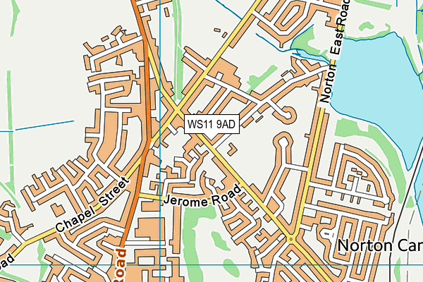 WS11 9AD map - OS VectorMap District (Ordnance Survey)