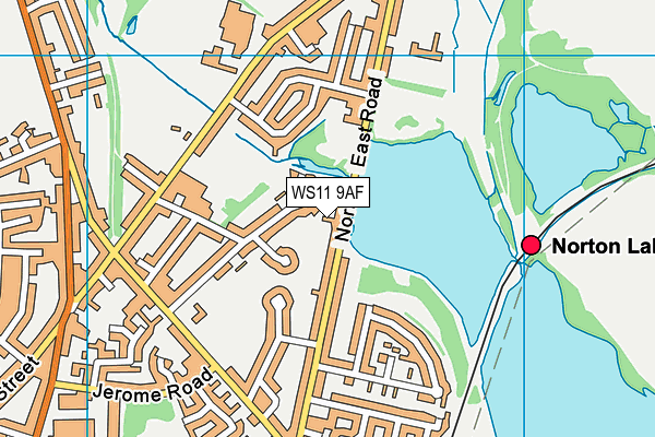 WS11 9AF map - OS VectorMap District (Ordnance Survey)