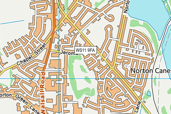 WS11 9FA map - OS VectorMap District (Ordnance Survey)