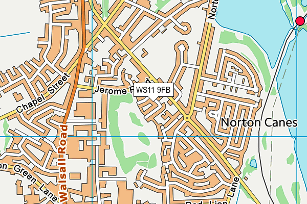 WS11 9FB map - OS VectorMap District (Ordnance Survey)