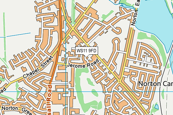 WS11 9FD map - OS VectorMap District (Ordnance Survey)