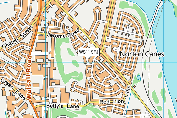 WS11 9FJ map - OS VectorMap District (Ordnance Survey)
