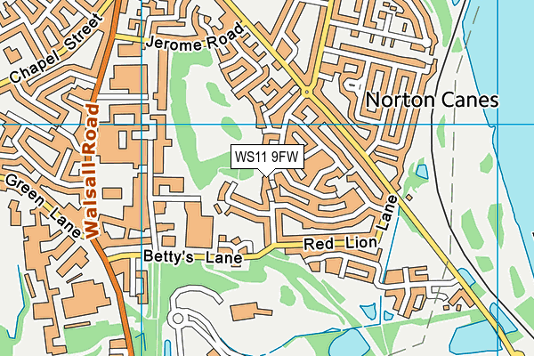 WS11 9FW map - OS VectorMap District (Ordnance Survey)
