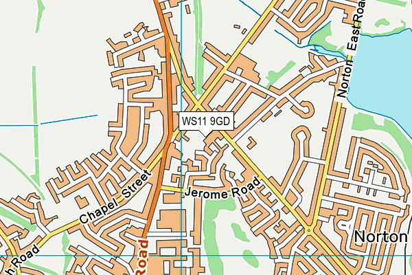 WS11 9GD map - OS VectorMap District (Ordnance Survey)