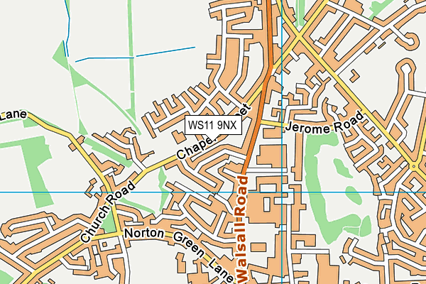 WS11 9NX map - OS VectorMap District (Ordnance Survey)