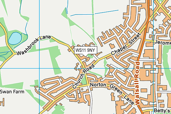 WS11 9NY map - OS VectorMap District (Ordnance Survey)