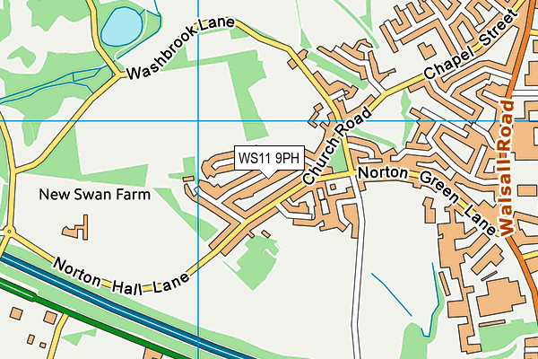 WS11 9PH map - OS VectorMap District (Ordnance Survey)