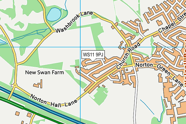 WS11 9PJ map - OS VectorMap District (Ordnance Survey)
