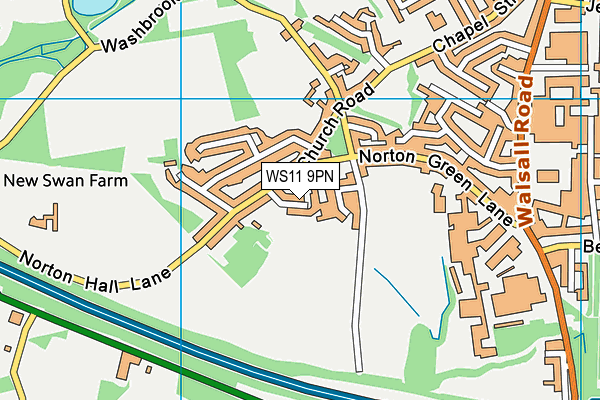 WS11 9PN map - OS VectorMap District (Ordnance Survey)