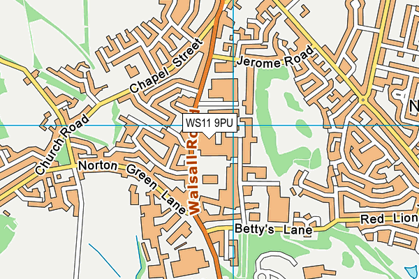 WS11 9PU map - OS VectorMap District (Ordnance Survey)