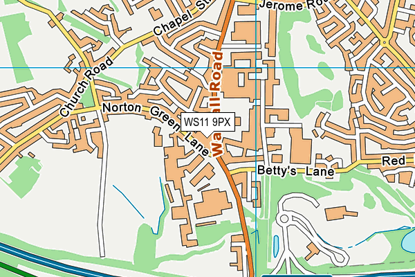 WS11 9PX map - OS VectorMap District (Ordnance Survey)