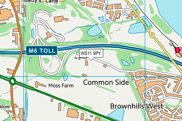 WS11 9PY map - OS VectorMap District (Ordnance Survey)