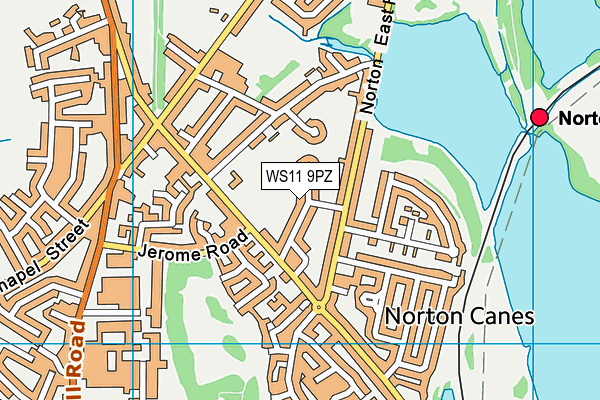 WS11 9PZ map - OS VectorMap District (Ordnance Survey)