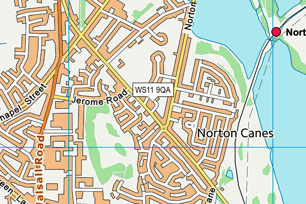 WS11 9QA map - OS VectorMap District (Ordnance Survey)