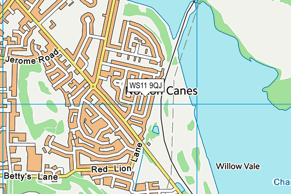 WS11 9QJ map - OS VectorMap District (Ordnance Survey)