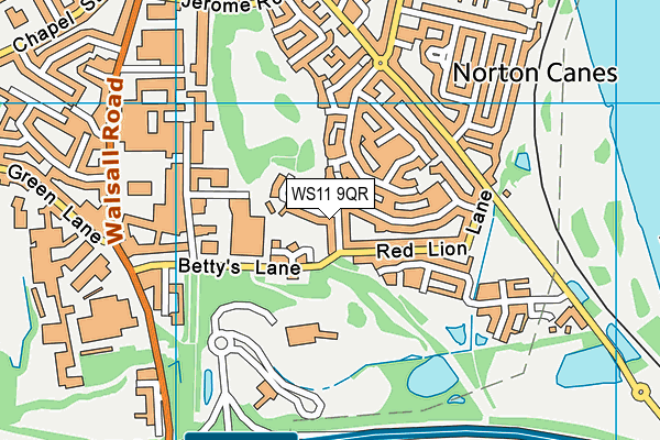 WS11 9QR map - OS VectorMap District (Ordnance Survey)
