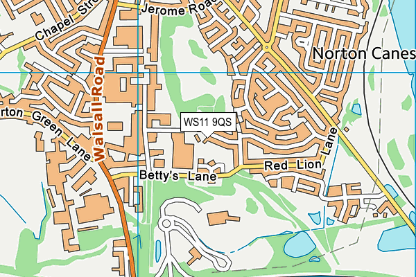 WS11 9QS map - OS VectorMap District (Ordnance Survey)