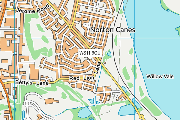 WS11 9QU map - OS VectorMap District (Ordnance Survey)