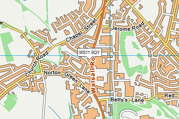 WS11 9QY map - OS VectorMap District (Ordnance Survey)