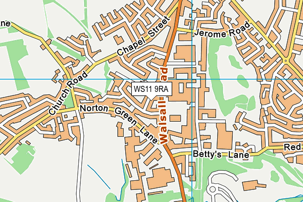 WS11 9RA map - OS VectorMap District (Ordnance Survey)