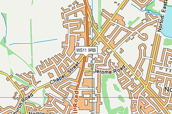 WS11 9RB map - OS VectorMap District (Ordnance Survey)